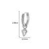 Wholesale Metal Zircon Heart Shape Pendant Cartilage Earring With Electroplating