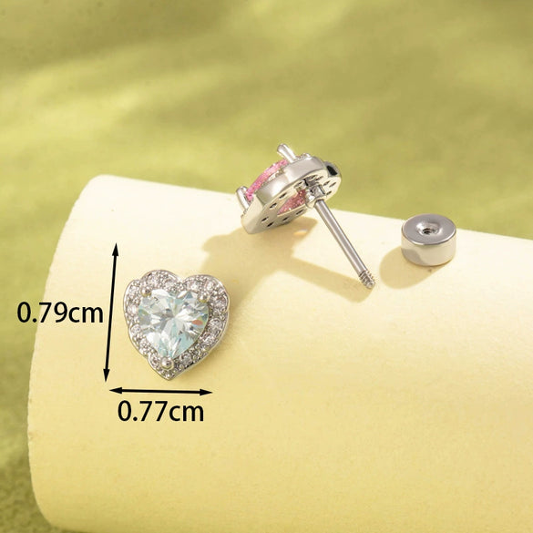 Wholesale Metal Zirconia Fashion Earrings For Women Titanium Steel Doubleheaded Screw Ear Bone Nails