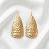 Wholesale Metallic Electroplated Pleated Oval Geometric Alloy Earrings For Women And Unisex Fashion Jewelry