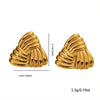 Wholesale Metallic Irregular Geometric Thread Wave Titanium Steel Earrings For Women Electroplated Ear Jewelry