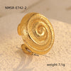 Wholesale Metallic Stainless Steel Ring With Starfish Shell Design Electroplating For Women