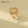Wholesale Metallic Stainless Steel Ring With Starfish Shell Design Electroplating For Women