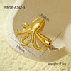 Wholesale Metallic Stainless Steel Ring With Starfish Shell Design Electroplating For Women