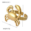 Wholesale Metallic Stainless Steel Ring With Starfish Shell Design Electroplating For Women
