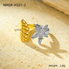 Wholesale Metallic Stainless Steel Ring With Starfish Shell Design Electroplating For Women