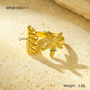 Wholesale Metallic Stainless Steel Ring With Starfish Shell Design Electroplating For Women