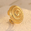 Wholesale Metallic Stainless Steel Ring With Starfish Shell Design Electroplating For Women