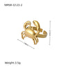 Wholesale Metallic Stainless Steel Ring With Starfish Shell Design Electroplating For Women