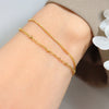 Wholesale Meticulous Double Layer Snake Bone Beaded Chain Exquisite Bracelet In Titanium Steel With 18K Gold Plated Electroplating For Personalized Style