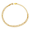 Wholesale Meticulous Double Layer Snake Bone Beaded Chain Exquisite Bracelet In Titanium Steel With 18K Gold Plated Electroplating For Personalized Style