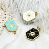 Wholesale Micro Inlaid Hexagonal Sun Pendant Necklace Diy Jewelry Accessories Copper 18K Gold Plated