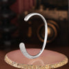 Wholesale Micro Inlaid Zircon Open Bracelet In Simple Geometric Style Titanium Steel 18K Gold Plated Jewelry
