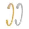Wholesale Micro Inlaid Zircon Open Bracelet In Simple Geometric Style Titanium Steel 18K Gold Plated Jewelry