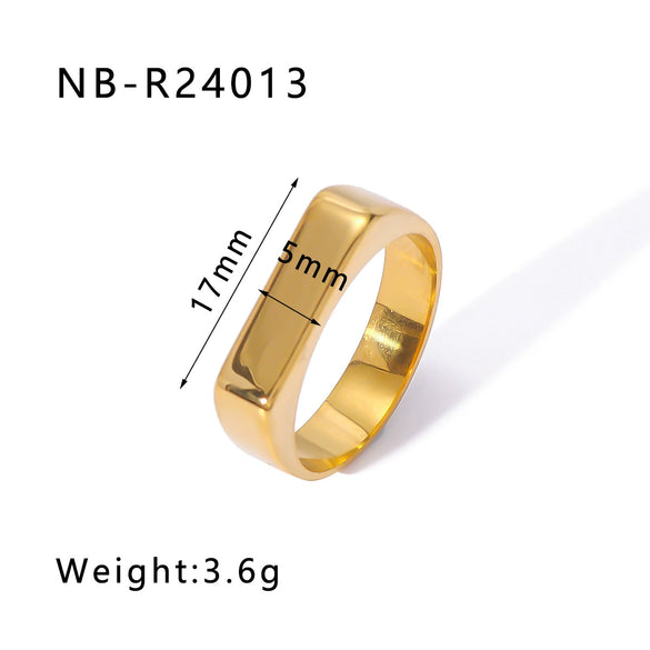 Wholesale Microencrusted Diamond Stainless Steel Doublelayer Pearl Simple Ring Set Geometric Shape Electroplated Hand Jewelry Unisex