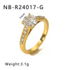 Wholesale Microencrusted Diamond Stainless Steel Doublelayer Pearl Simple Ring Set Geometric Shape Electroplated Hand Jewelry Unisex