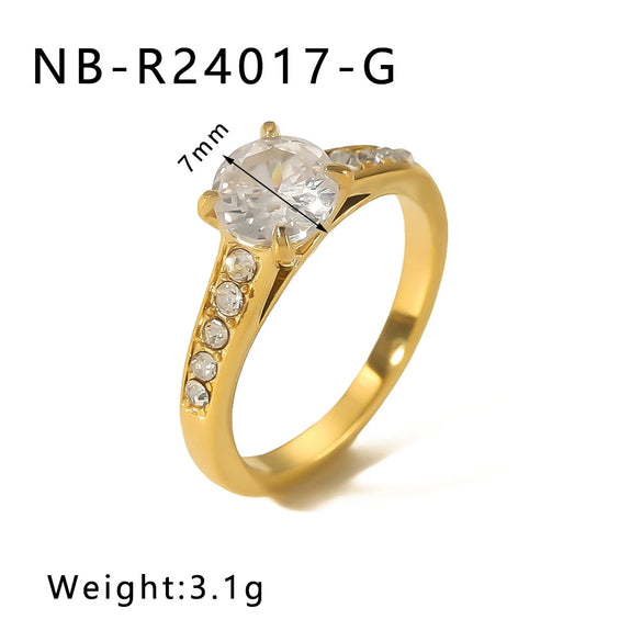 Wholesale Microencrusted Diamond Stainless Steel Doublelayer Pearl Simple Ring Set Geometric Shape Electroplated Hand Jewelry Unisex