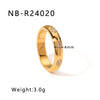 Wholesale Microencrusted Diamond Stainless Steel Doublelayer Pearl Simple Ring Set Geometric Shape Electroplated Hand Jewelry Unisex