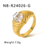 Wholesale Microencrusted Diamond Stainless Steel Doublelayer Pearl Simple Ring Set Geometric Shape Electroplated Hand Jewelry Unisex