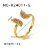 Wholesale Microencrusted Diamond Stainless Steel Doublelayer Pearl Simple Ring Set Geometric Shape Electroplated Hand Jewelry Unisex