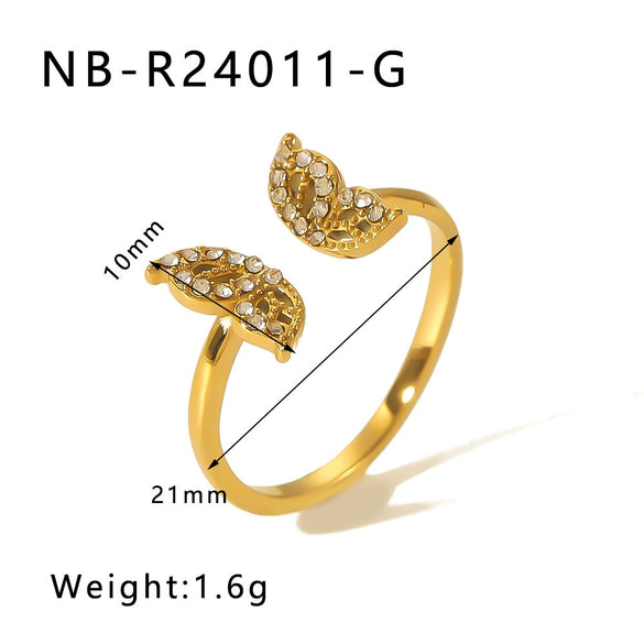 Wholesale Microencrusted Diamond Stainless Steel Doublelayer Pearl Simple Ring Set Geometric Shape Electroplated Hand Jewelry Unisex