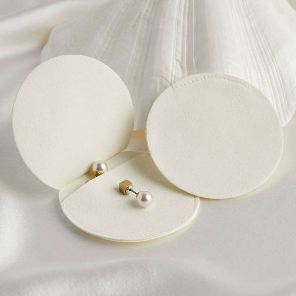 Wholesale Microfiber Envelope Jewelry Bag With Double Sided Velvet Round Shape Thermal Transfer Printing
