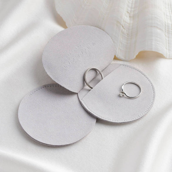 Wholesale Microfiber Envelope Jewelry Bag With Double Sided Velvet Round Shape Thermal Transfer Printing
