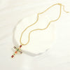 Wholesale Microinlaid Colorful Zirconium Cross Necklace In Niche Ins Style Light Luxury Gold Plated Made Of Copper With Cable Chain For Women