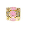Wholesale Microinlaid Smiley Cylindrical Beads Bracelet Accessories Copper Electroplated