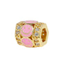 Wholesale Microinlaid Smiley Cylindrical Beads Bracelet Accessories Copper Electroplated