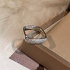 Wholesale Microinlaid Square Geometric Open Ring Jewelry In Light Luxury Design Sense For Women Made Of Copper With Micropaved Treatment