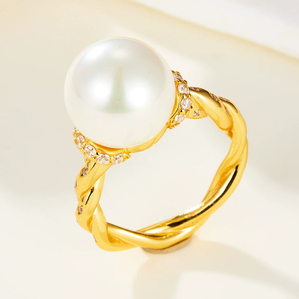 Wholesale Microinlaid Zircon Bead Ring 925 Sterling Silver Geometric Light Luxury Retro Style Electroplated For Women