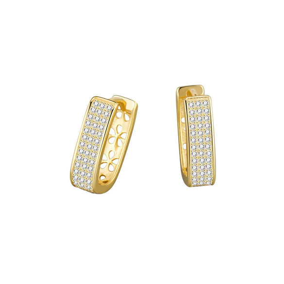 Wholesale Microinlaid Zircon Ushaped Ear Buckle 925 Silver Geometric Style Electroplated Jewelry For Women
