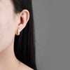 Wholesale Microinlaid Zircon Ushaped Ear Buckle 925 Silver Geometric Style Electroplated Jewelry For Women