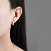 Wholesale Microinlaid Zircon Ushaped Ear Buckle 925 Silver Geometric Style Electroplated Jewelry For Women