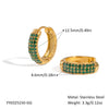 Wholesale Micropaved Zircon Cshaped Stainless Steel Earrings For Women Pvd Vacuum Real Gold Electroplated Geometric Style