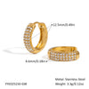Wholesale Micropaved Zircon Cshaped Stainless Steel Earrings For Women Pvd Vacuum Real Gold Electroplated Geometric Style