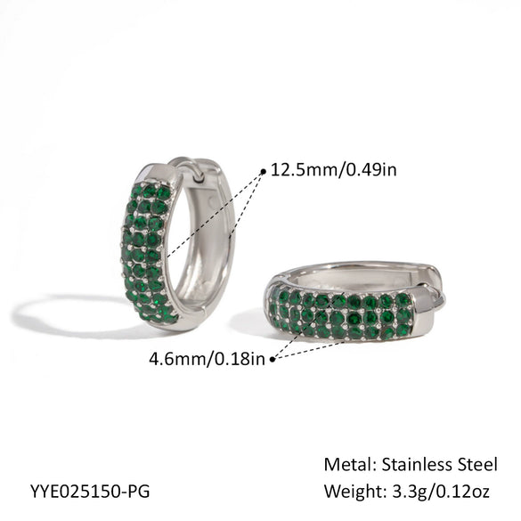 Wholesale Micropaved Zircon Cshaped Stainless Steel Earrings For Women Pvd Vacuum Real Gold Electroplated Geometric Style
