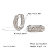 Wholesale Micropaved Zircon Cshaped Stainless Steel Earrings For Women Pvd Vacuum Real Gold Electroplated Geometric Style