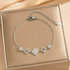 Wholesale Micropaved Zircon Geometric Fourleaf Clover Light Luxury Women's Gold Plated Copper Bracelet