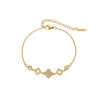 Wholesale Micropaved Zircon Geometric Fourleaf Clover Light Luxury Women's Gold Plated Copper Bracelet