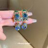 Wholesale Middle Ages Style Artificial Crystal Round Nonpierced Ear Clips With Diamonds For Women