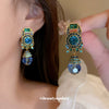 Wholesale Middle Ages Style Artificial Crystal Round Nonpierced Ear Clips With Diamonds For Women