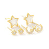 Wholesale Mini Compact Exquisite Women's Earrings Copper Needle Lovely Style With Letters Numbers Text Microinlay