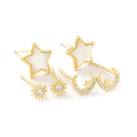 Wholesale Mini Compact Exquisite Women's Earrings Copper Needle Lovely Style With Letters Numbers Text Microinlay