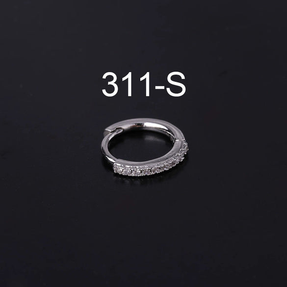 Wholesale Mini Copper Zircon Simple Piercing Earrings With Geometric Design And Electroplating