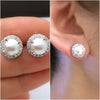 Wholesale Mini Imitation Pearl Earrings Copper Geometric Electroplating Women's Fashion Accessories