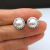 Wholesale Mini Imitation Pearl Earrings Copper Geometric Electroplating Women's Fashion Accessories