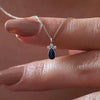 Wholesale Mini Necklace Copper Ochain With Mixed Gem Inlay Heart Pendant Sapphire Blue For Women