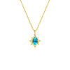 Wholesale Mini Pendant Clavicle Chain Necklace S925 Sterling Silver 18K Gold Plated With Sky Blue Zircon
