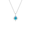 Wholesale Mini Pendant Clavicle Chain Necklace S925 Sterling Silver 18K Gold Plated With Sky Blue Zircon